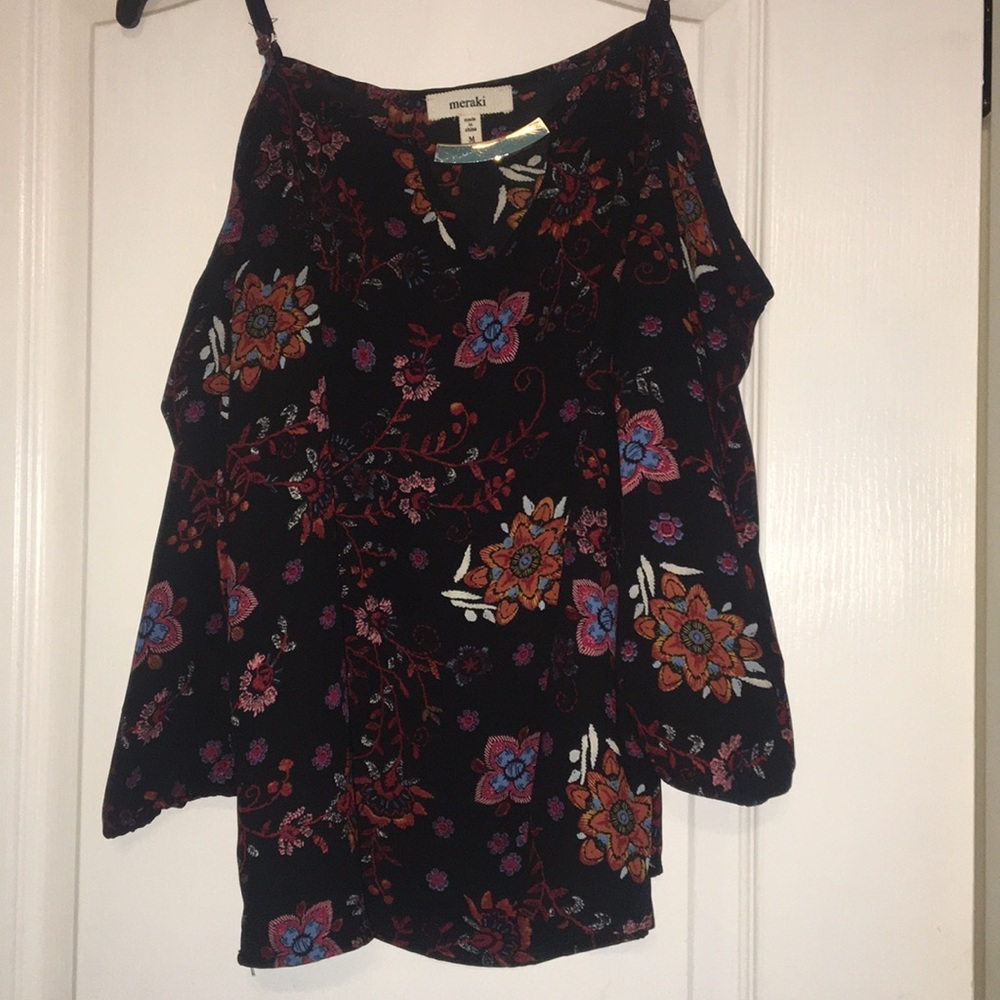 Black open shoulder blouse